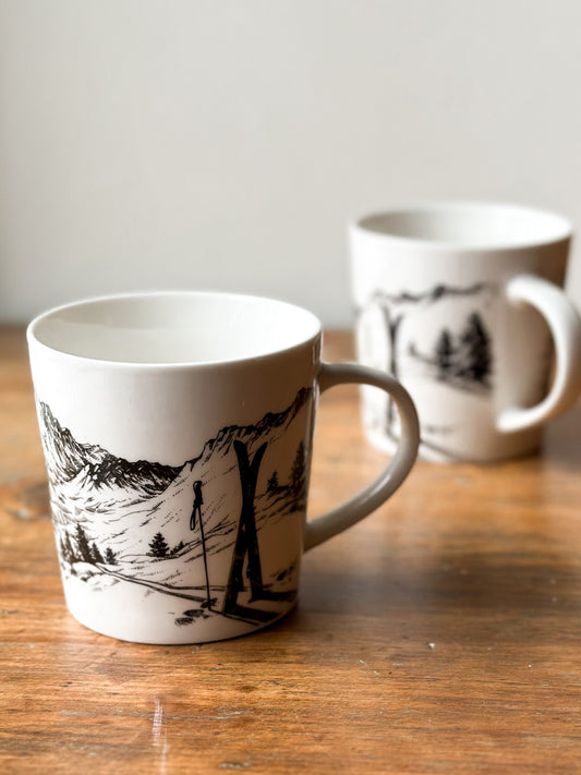 ski scenery mug / set of 2