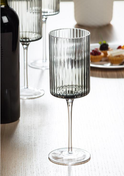 optic smoked wine glass // set of 2