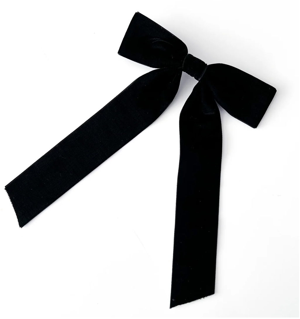 velvet bow barrette